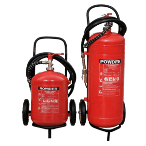 Dry powder fire extinguisher – Trolley type